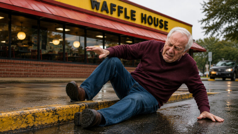 84-year-old Florida man sues Waffle House claiming window ads made him trip over curb