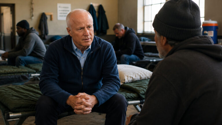 AURORA’S MAYOR HAS BEEN SLEEPING ON A HOMELESS SHELTER COT EVERY FRIDAY – TO SEE THE SYSTEM FROM THE INSIDE