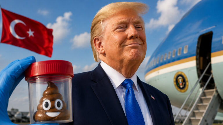 DONALD TRUMP’S POO WILL BE FLOWN BACK TO THE US DURING HIS TURKEY VISIT