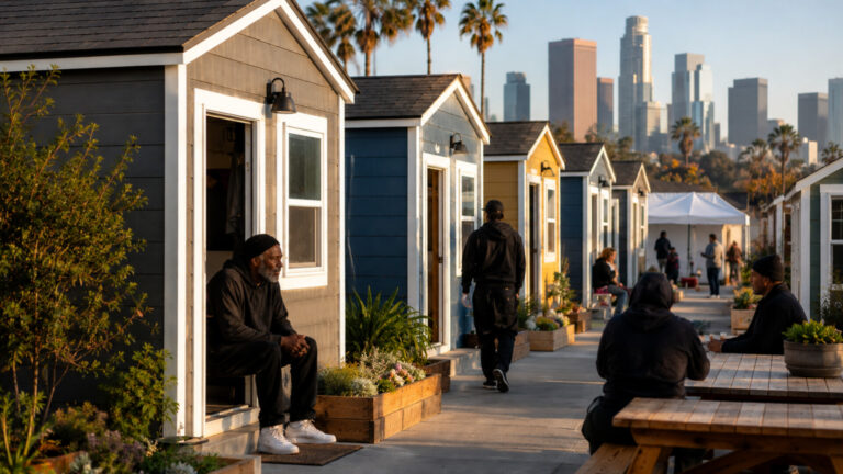 LOS ANGELES HAS OPENED A NEW TINY HOME VILLAGE TO SHELTER OVER 200 HOMELESS RESIDENTS