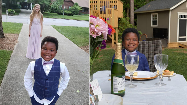 SEVEN-YEAR-OLD PLANNED AN ENTIRE BACKYARD PROM FOR HIS BABYSITTER AFTER HERS WAS CANCELED