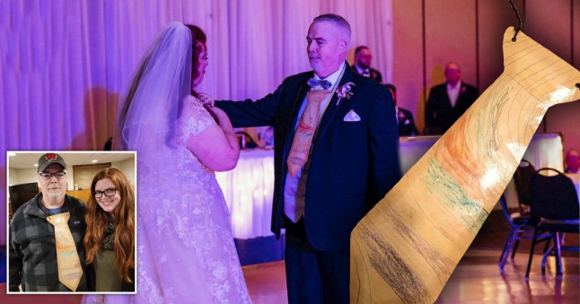 Daughter's Paper Tie: Dad Wore It to Her Wedding