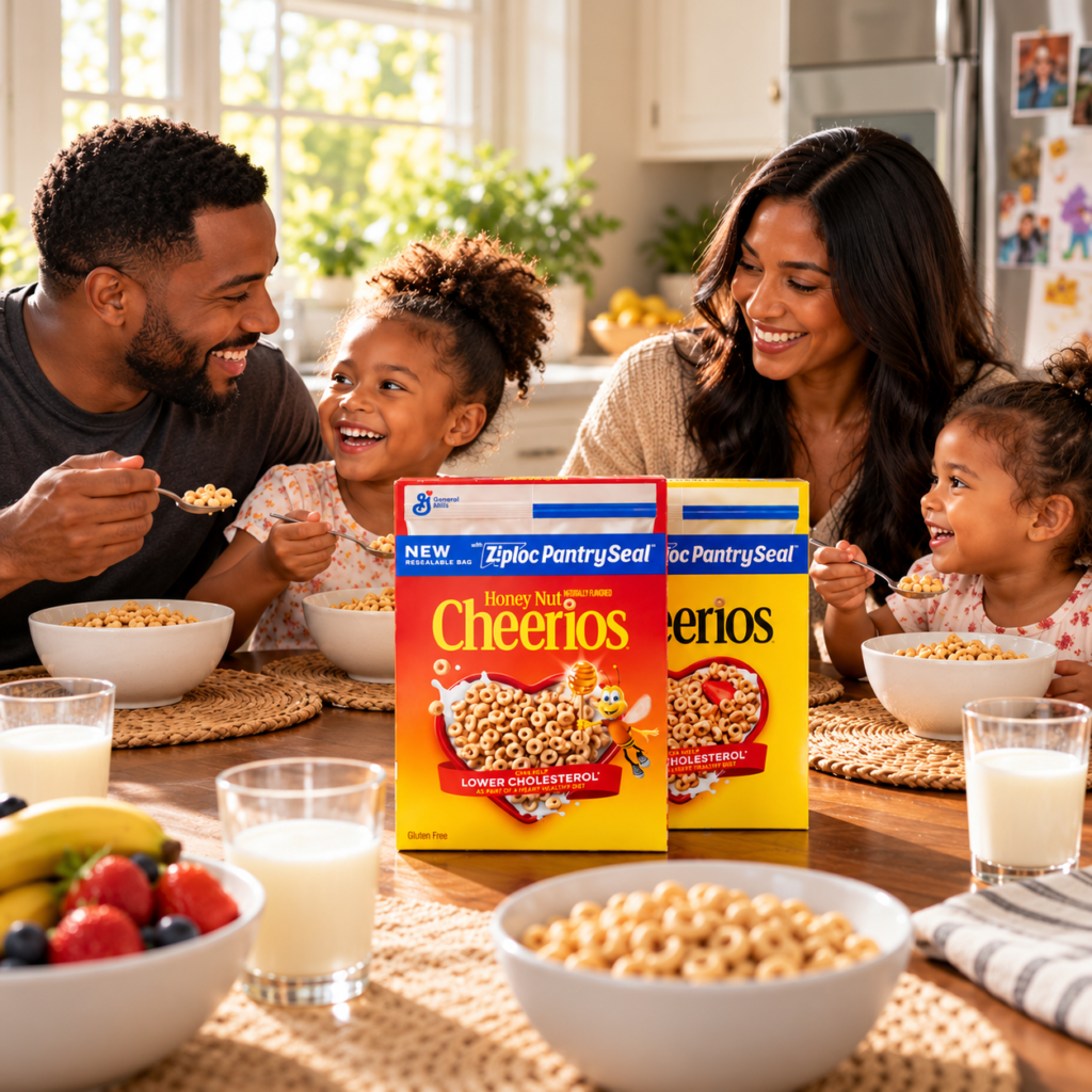 CHEERIOS BOXES NOW COME WITH A ZIPLOC BAG INSIDE